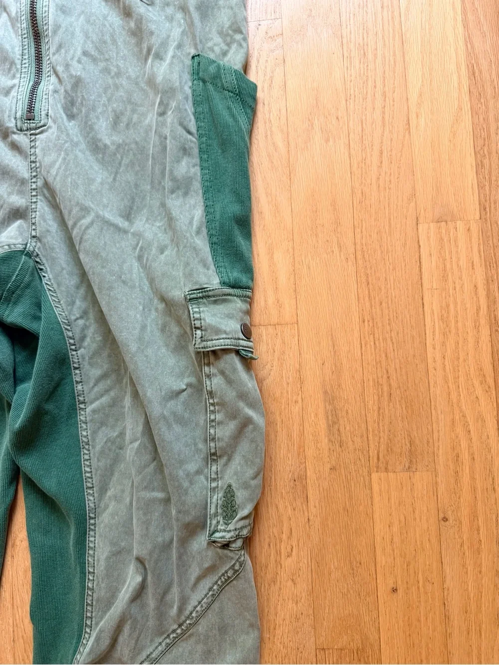 FP Movement Two-Tone Green Cargo Overalls - size small